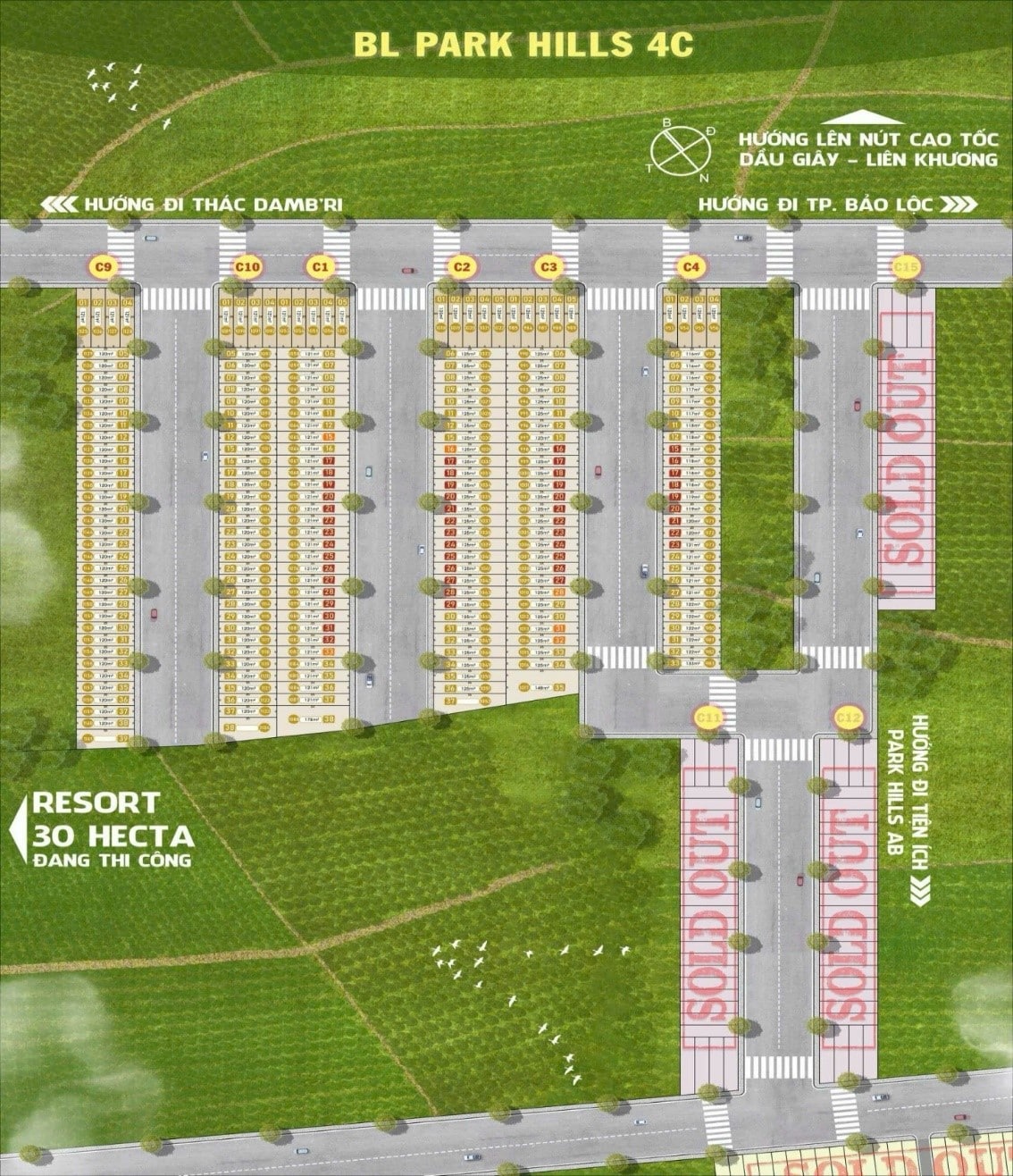Mặt bằng Bảo Lộc Park Hill khu 4C