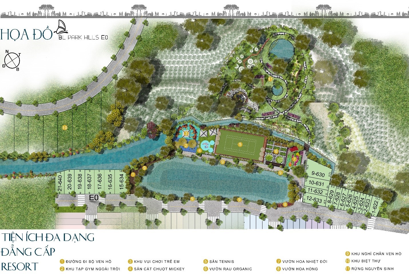 Mặt bằng Bảo Lộc Park Hill khu 4E0