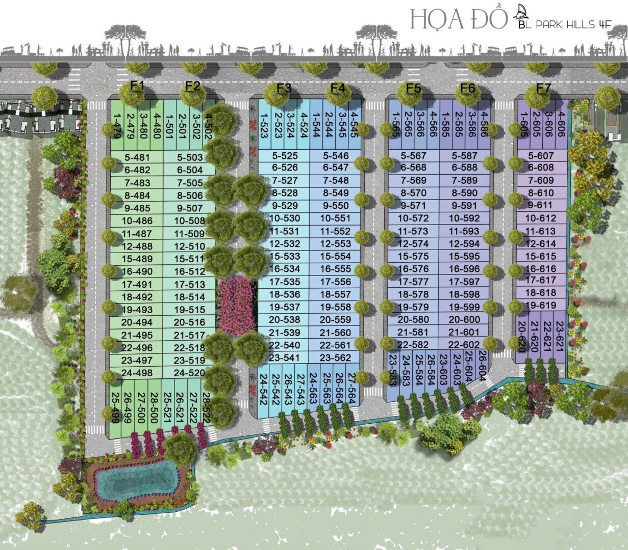 Mặt bằng Bảo Lộc Park Hill khu 4F