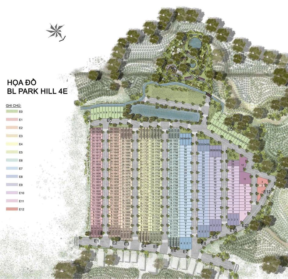 Mặt bằng Bảo Lộc Park Hill khu 4E