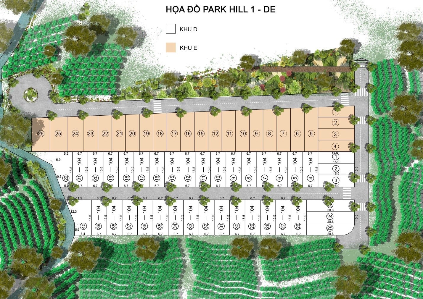 Mặt bằng Bảo Lộc Park Hill khu 1