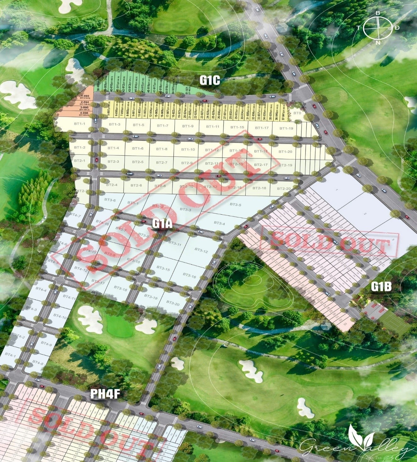 Mặt bằng Vị trí Green Valley Bảo Lộc khu 1C