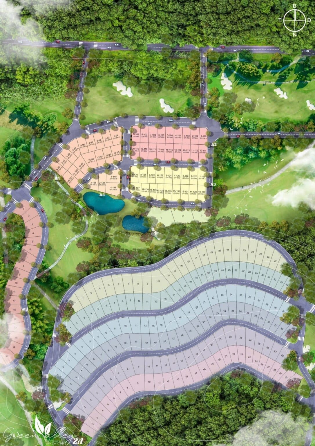 Mặt bằng Vị trí Green Valley Bảo Lộc khu 1A