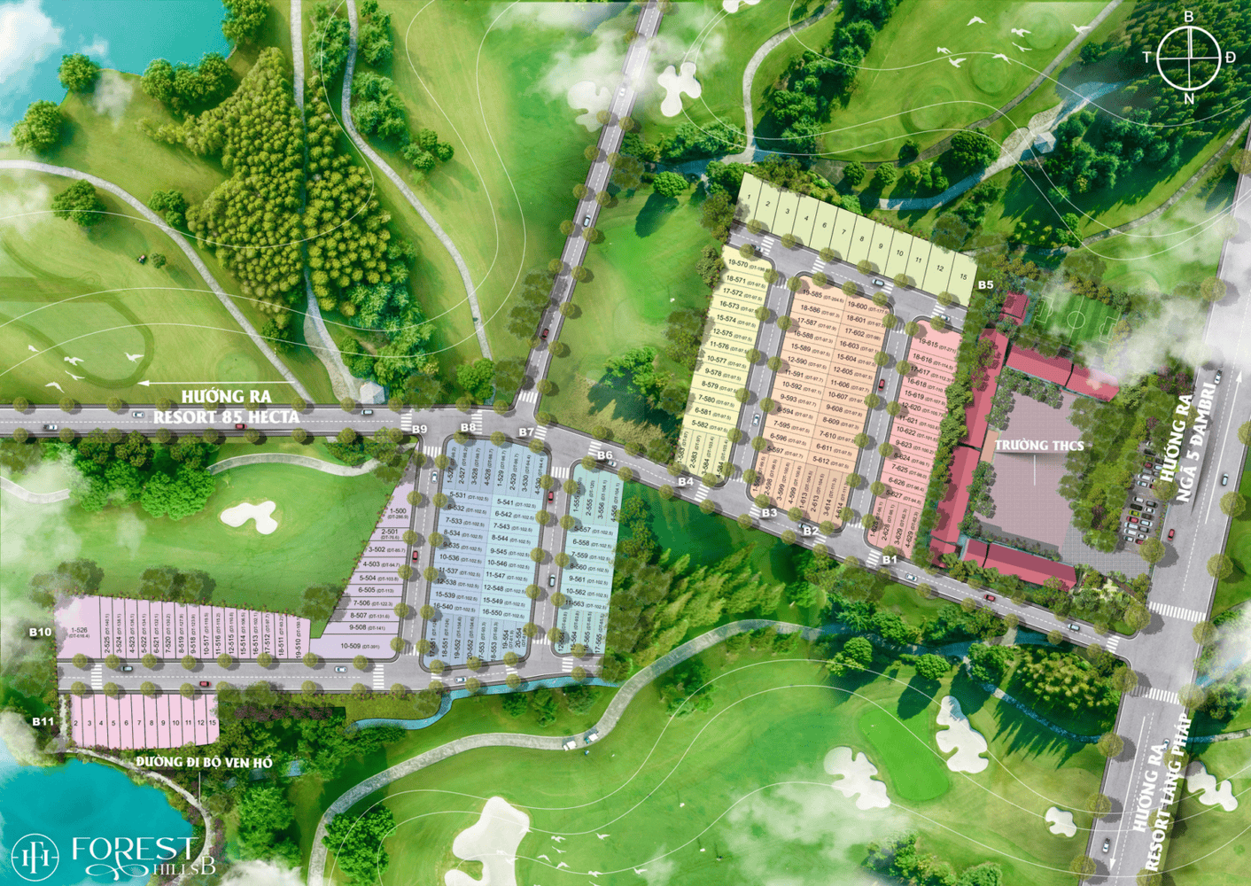 Mặt bằng Forest Hills Bảo Lộc khu B