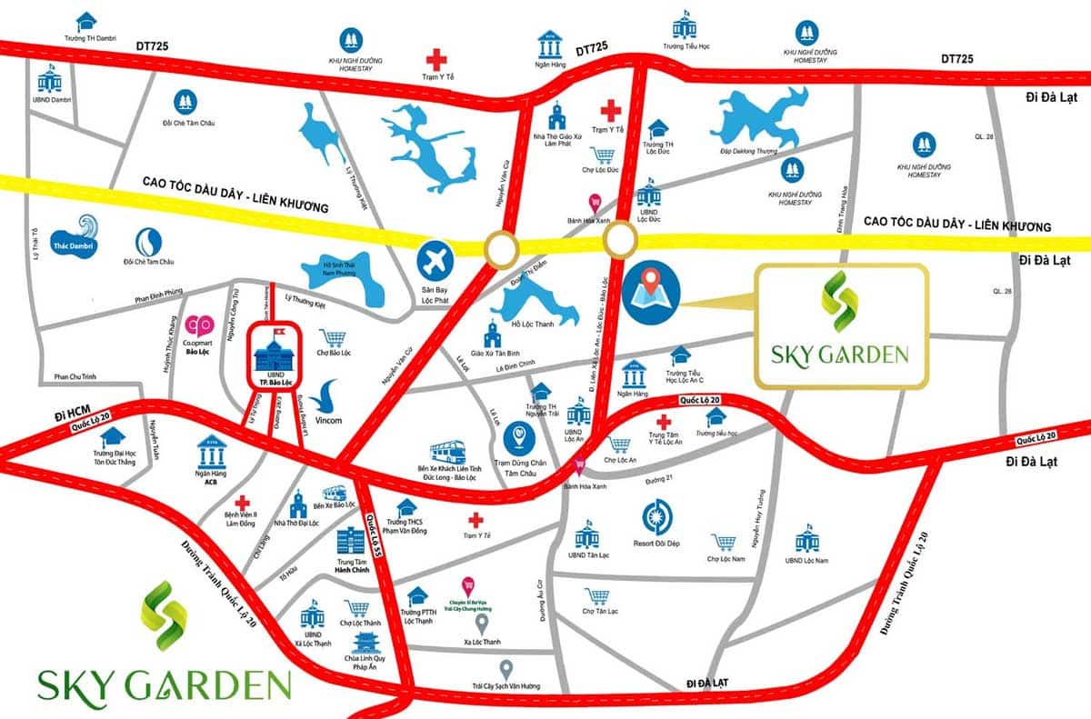 Vị trí dự án Sky Garden Bảo Lộc