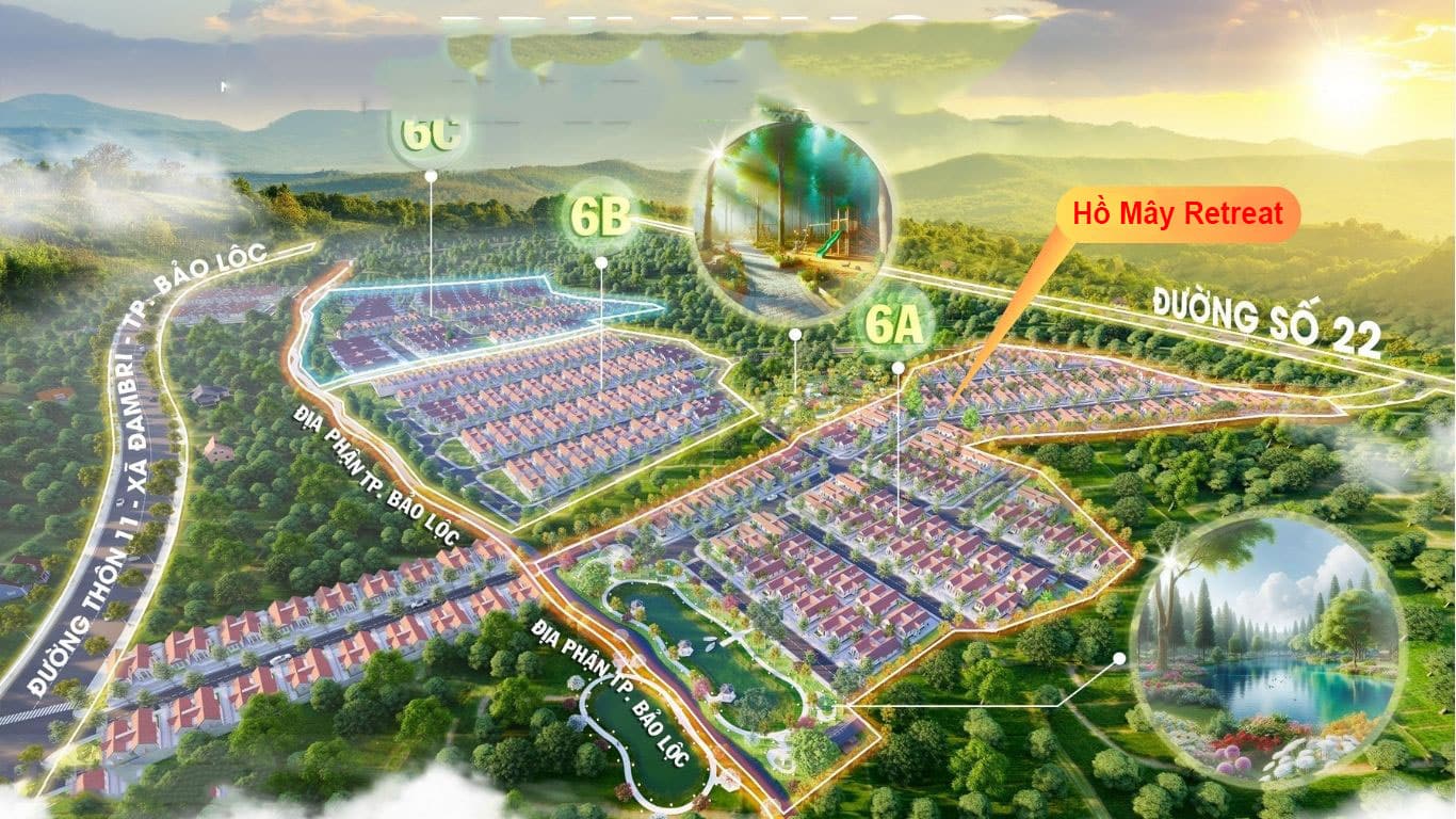 Phối cảnh dự án Hồ Mây Retreat